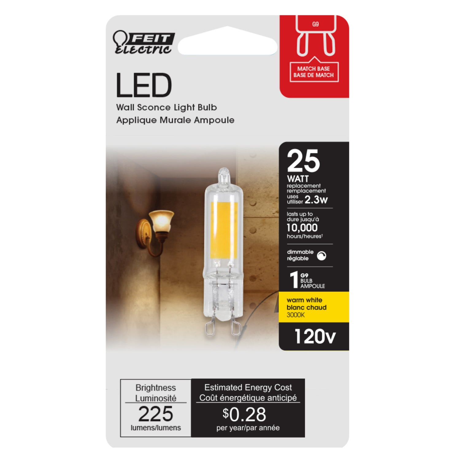 25W Replacement Dimmable Warm White G9 Base T4 Specialty LED
