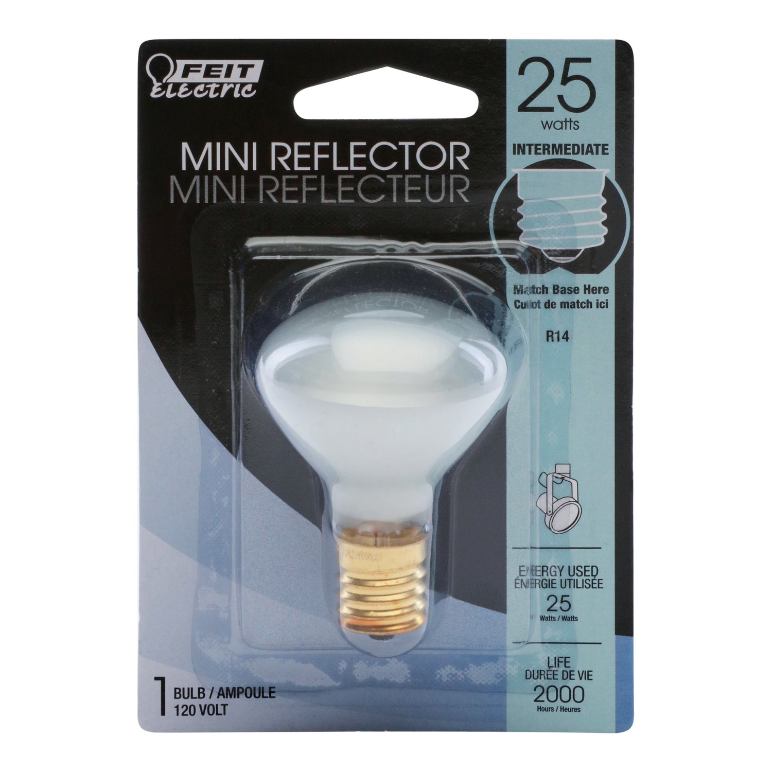 26W Soft White (2700K) E17 Base R14 Reflector Dimmable Incandescent Light Bulb - Feit Electric