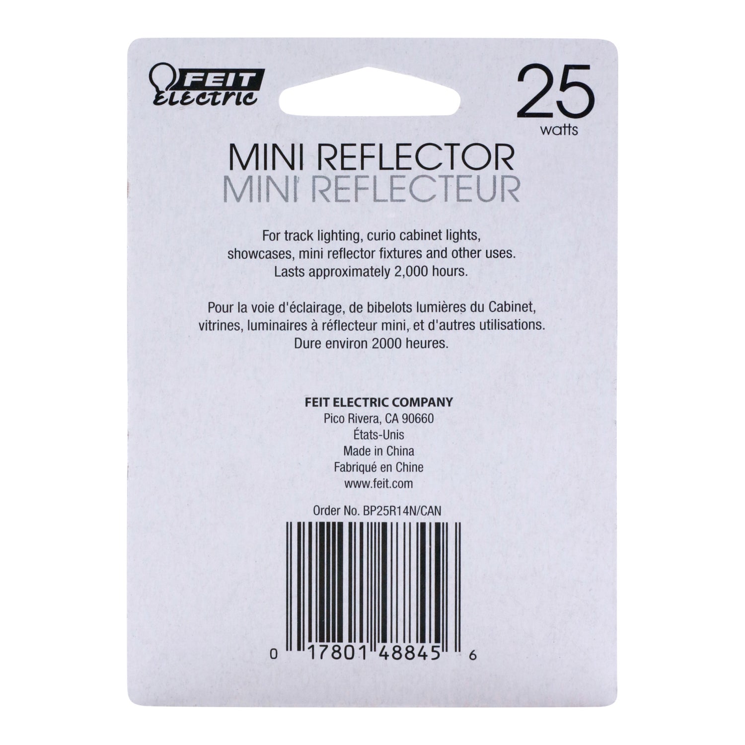 26W Soft White (2700K) E17 Base R14 Reflector Dimmable Incandescent Light Bulb - Feit Electric