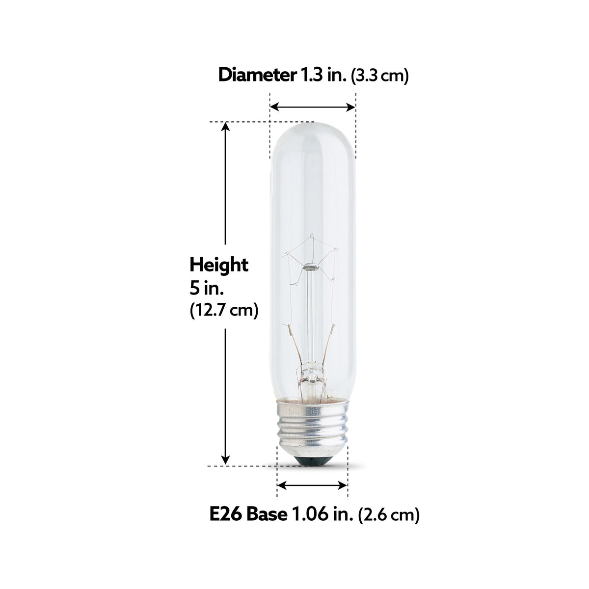25W Soft White (2700K) E26 Base T10 Dimmable Incandescent Light Bulb