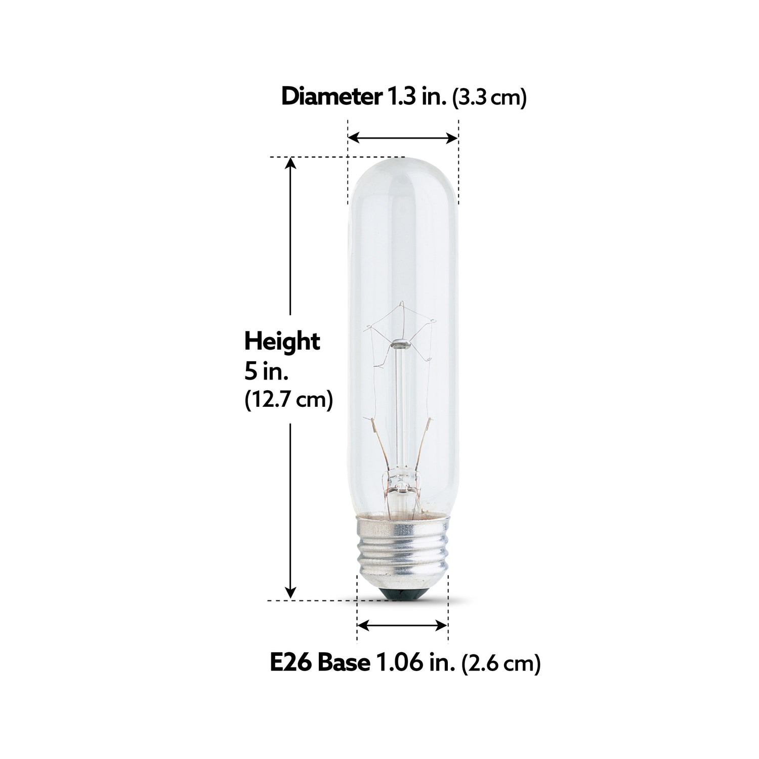 25W Soft White (2700K) E26 Base T10 Dimmable Incandescent Light Bulb