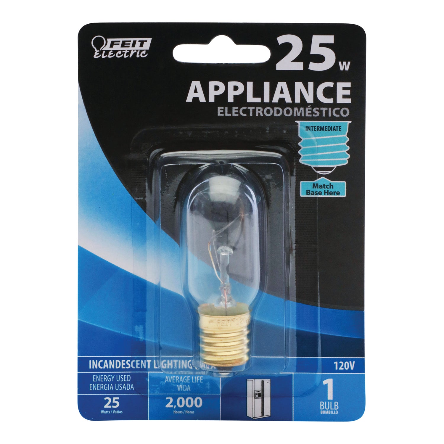 25W Soft White E17 Base T8 Dimmable Incandescent Light Bulb