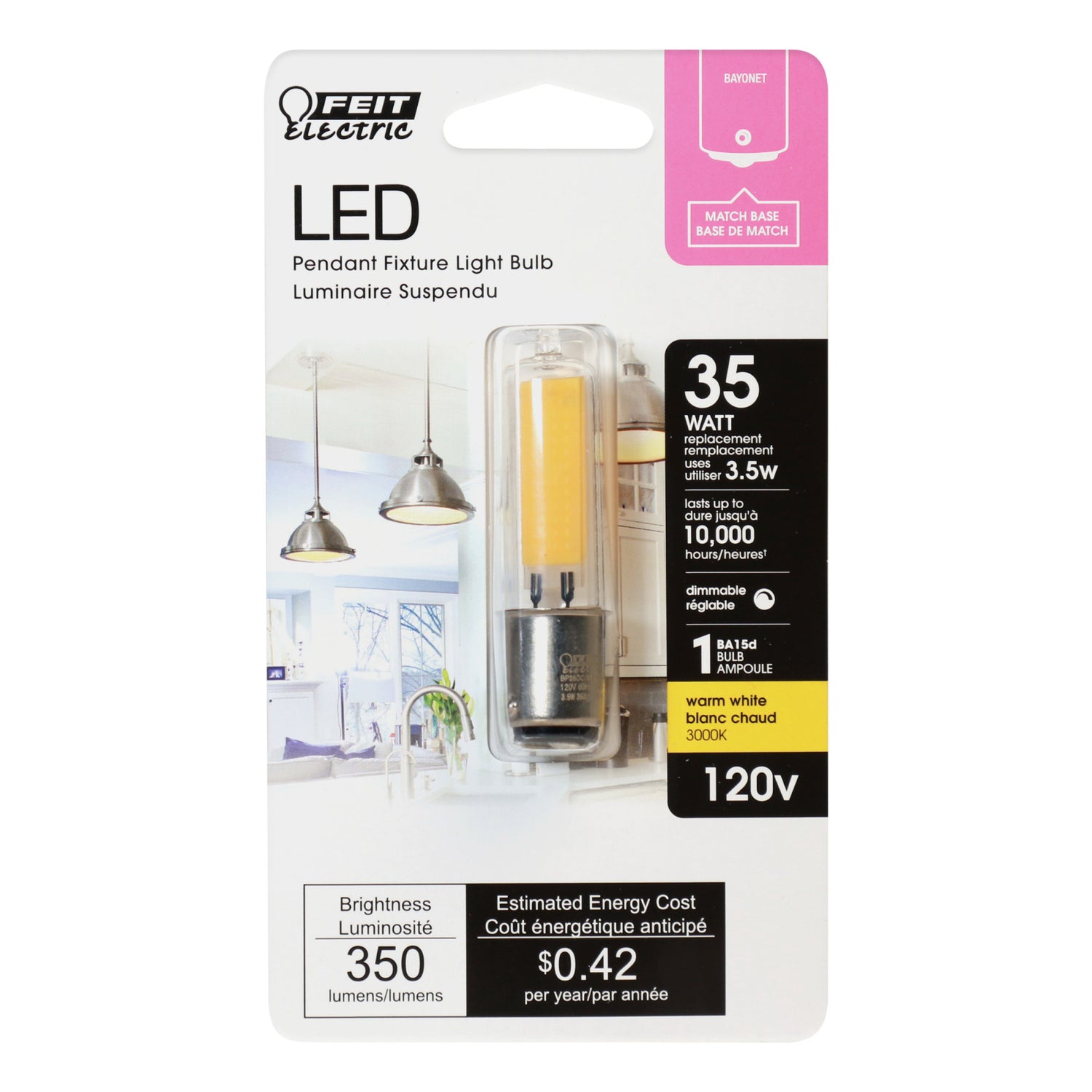 35W Replacement Dimmable BA15D Base T4 Specialty LED