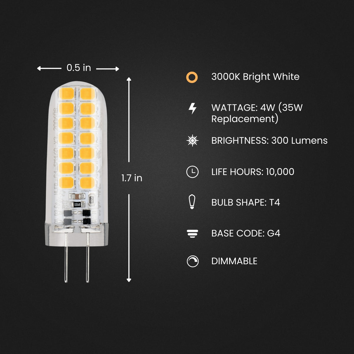 35W Replacement Dimmable G4 Base Capsule Specialty LED