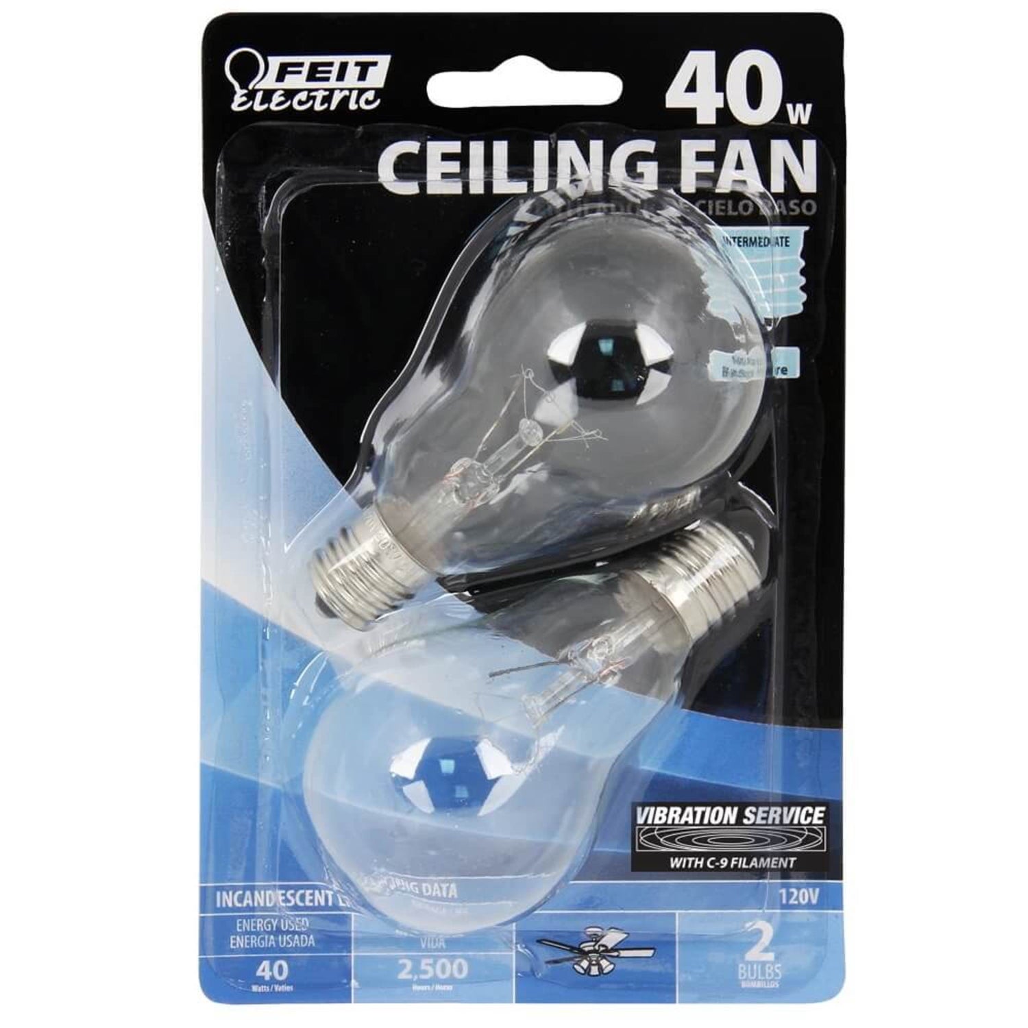 40W Soft White Clear A15 Dimmable Incandescent Light Bulb 2 Pack (BP40A15N/CL/CF)