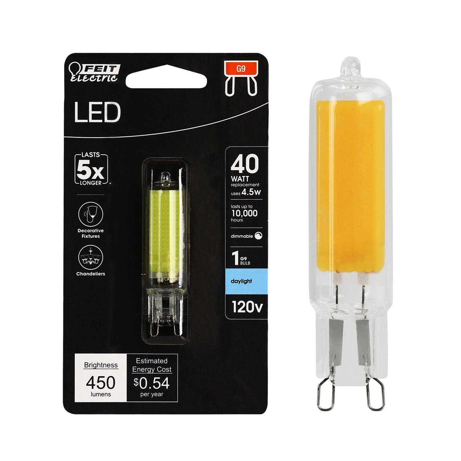 4.5 W (40W Replacement) Daylight (5000K) G9 Base (T4 Replacement) LED Light Bulb