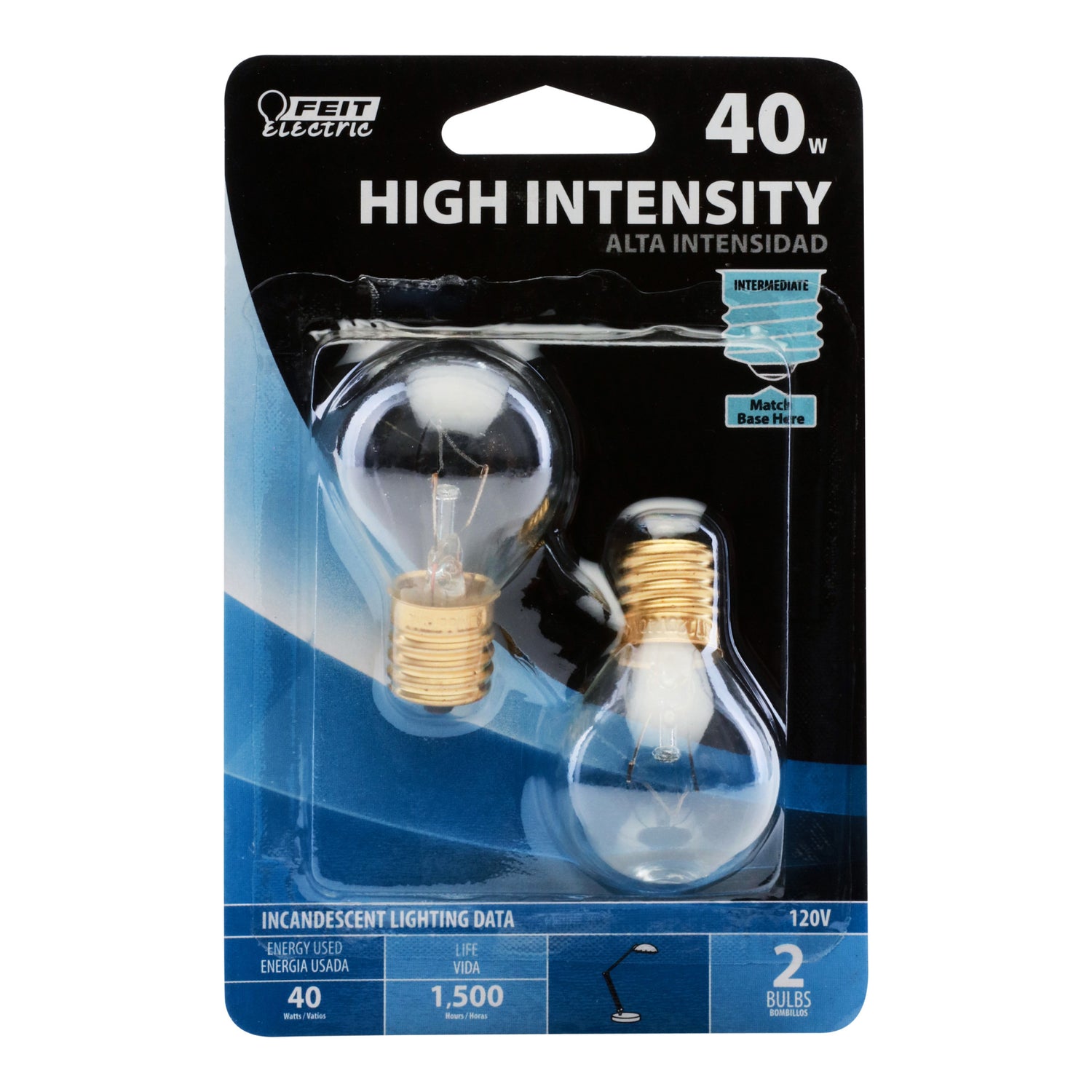 40W Soft White (2700K) Globe Shape S11 E17 Base High Intensity Incandescent Light Bulb (2-Pack)