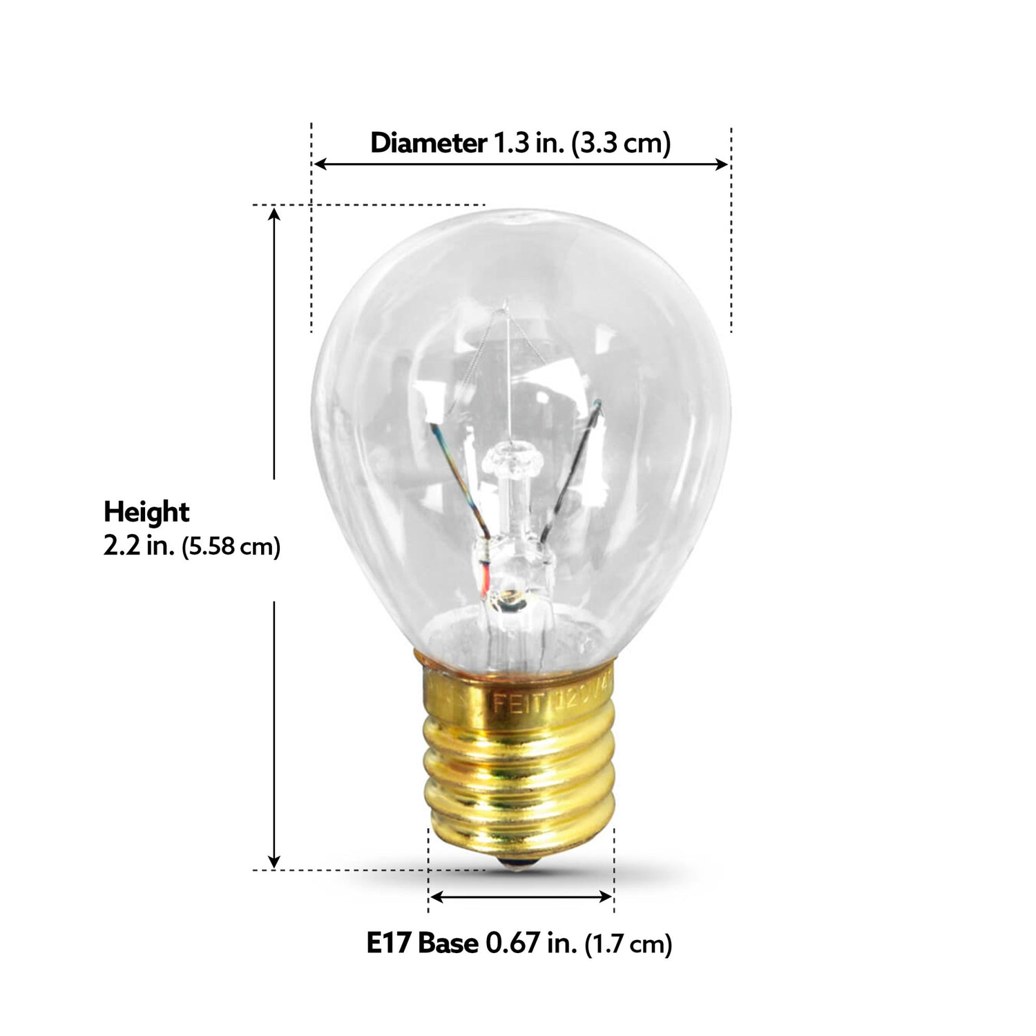 40W Soft White (2700K) Globe Shape S11 E17 Base High Intensity Incandescent Light Bulb (2-Pack)