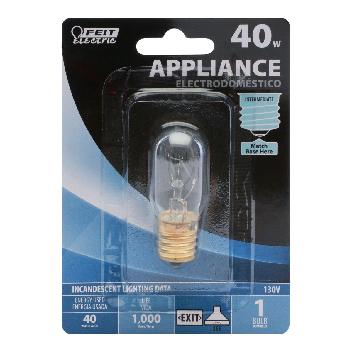 40W Soft White (2700K) Clear T7 (E17 Base) Dimmable Incandescent Sign and Appliance Light Bulb