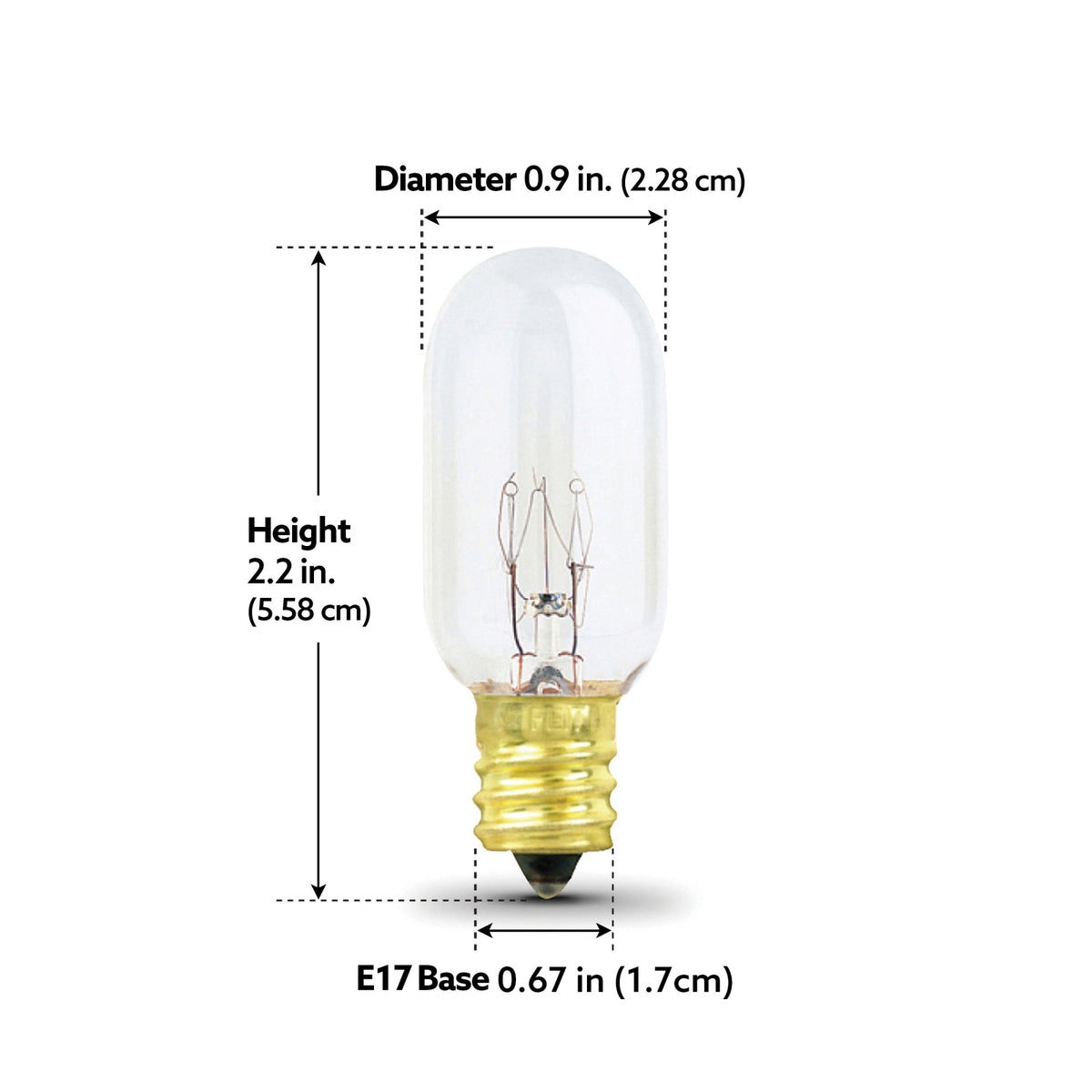 40W Soft White (2700K) Clear T7 (E17 Base) Dimmable Incandescent Sign and Appliance Light Bulb
