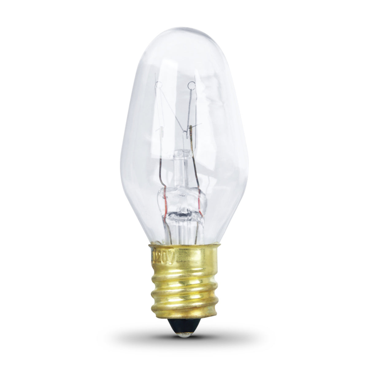4W Soft White (2700K) C7 Shape Candelabra E12 Base Clear Dimmable Incandescent Night Light Bulb (4-Pack)