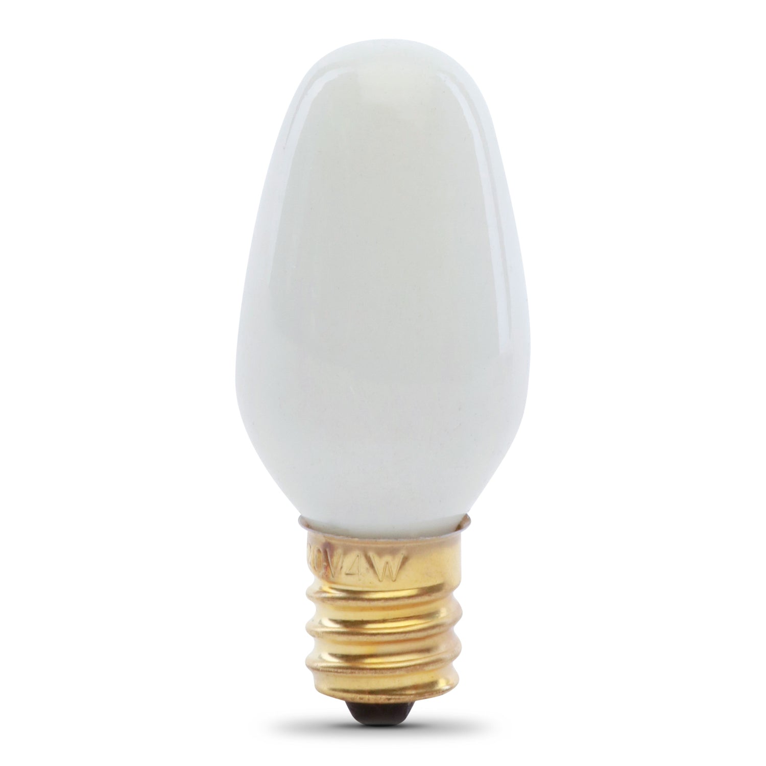 4W Soft White (2700K) C7 Shape E12 Candelabra Base White Incandescent Dimmable Night Light (4-Pack)