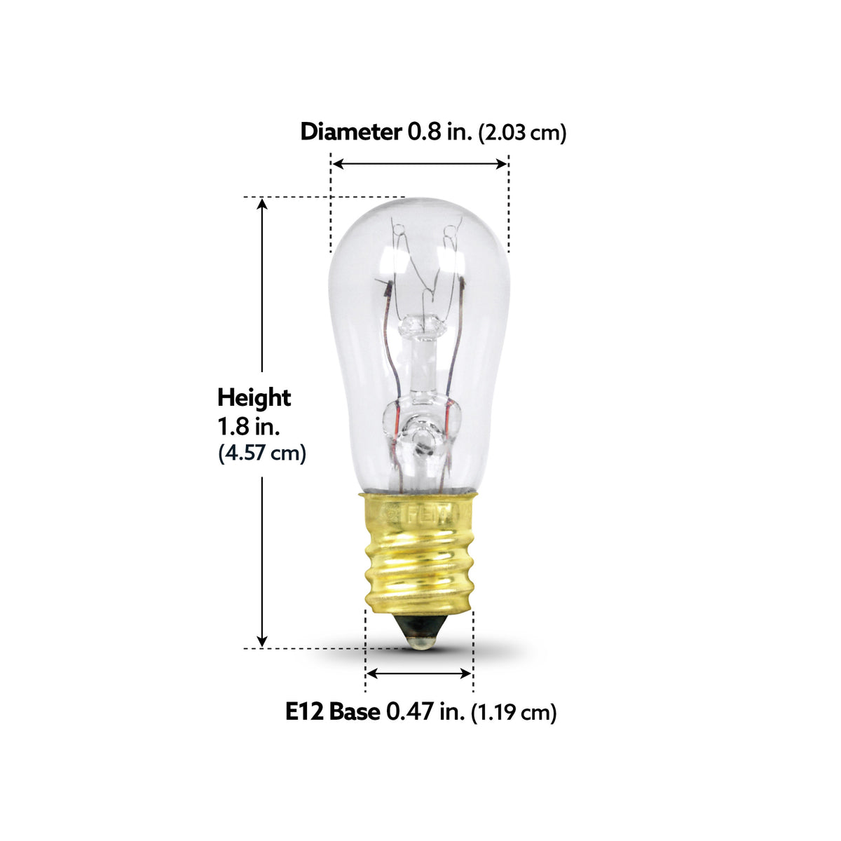 6W Soft White (2700K) S6 Candelabra E12 Base Dimmable Clear Appliance Incandescent Light Bulb (2-Pack)