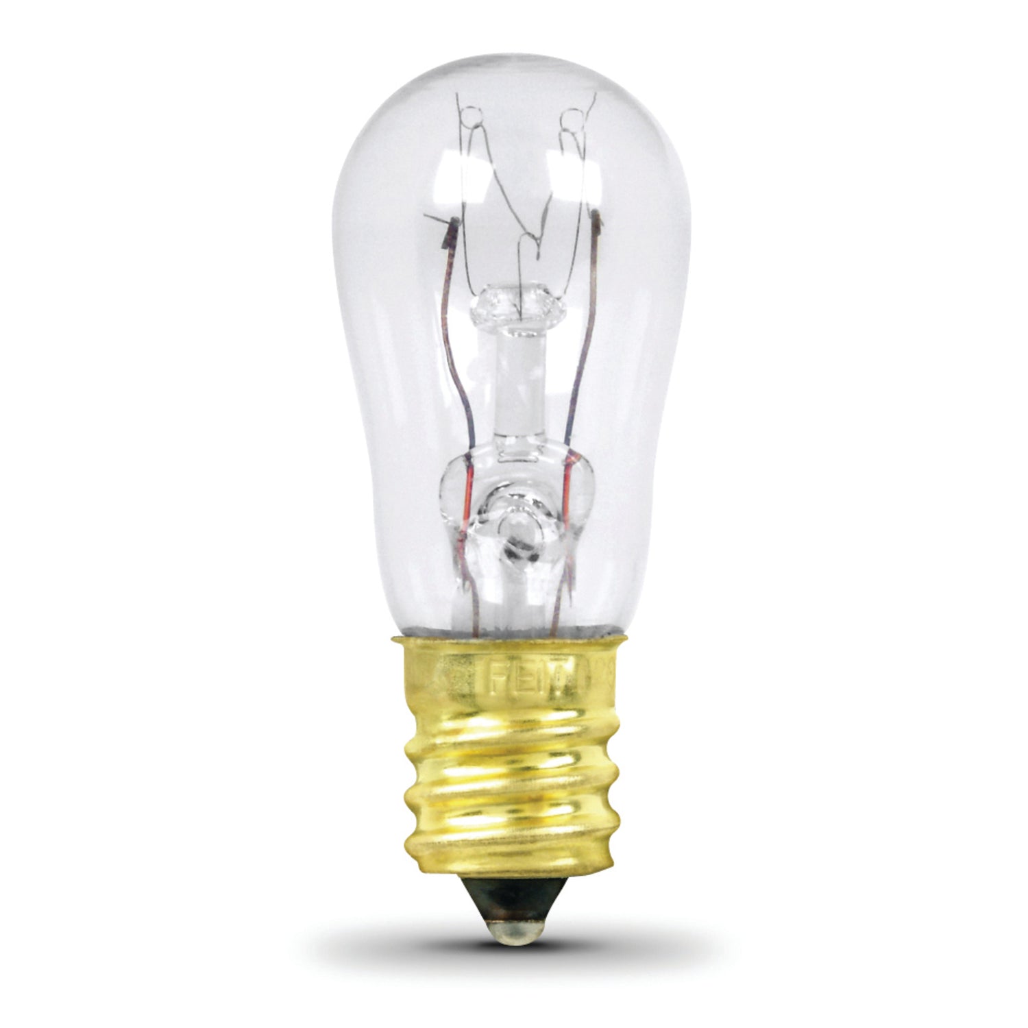 6W Soft White (2700K) S6 Candelabra E12 Base Dimmable Clear Appliance Incandescent Light Bulb (2-Pack)