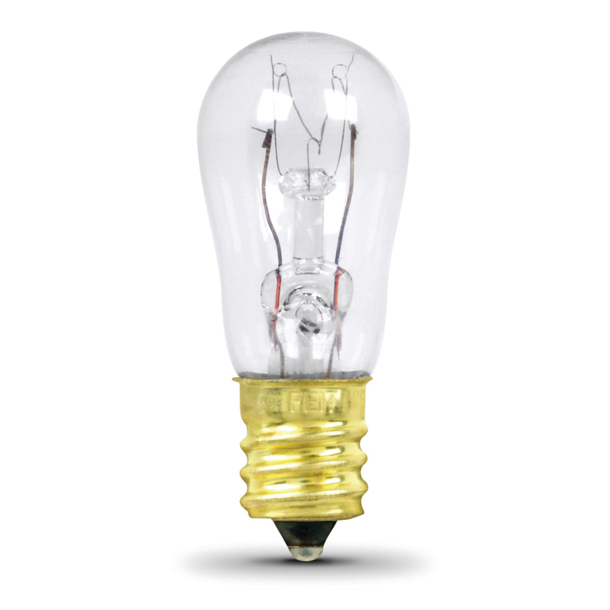 6W Soft White (2700K) S6 Candelabra E12 Base Dimmable Clear Appliance Incandescent Light Bulb (2-Pack)