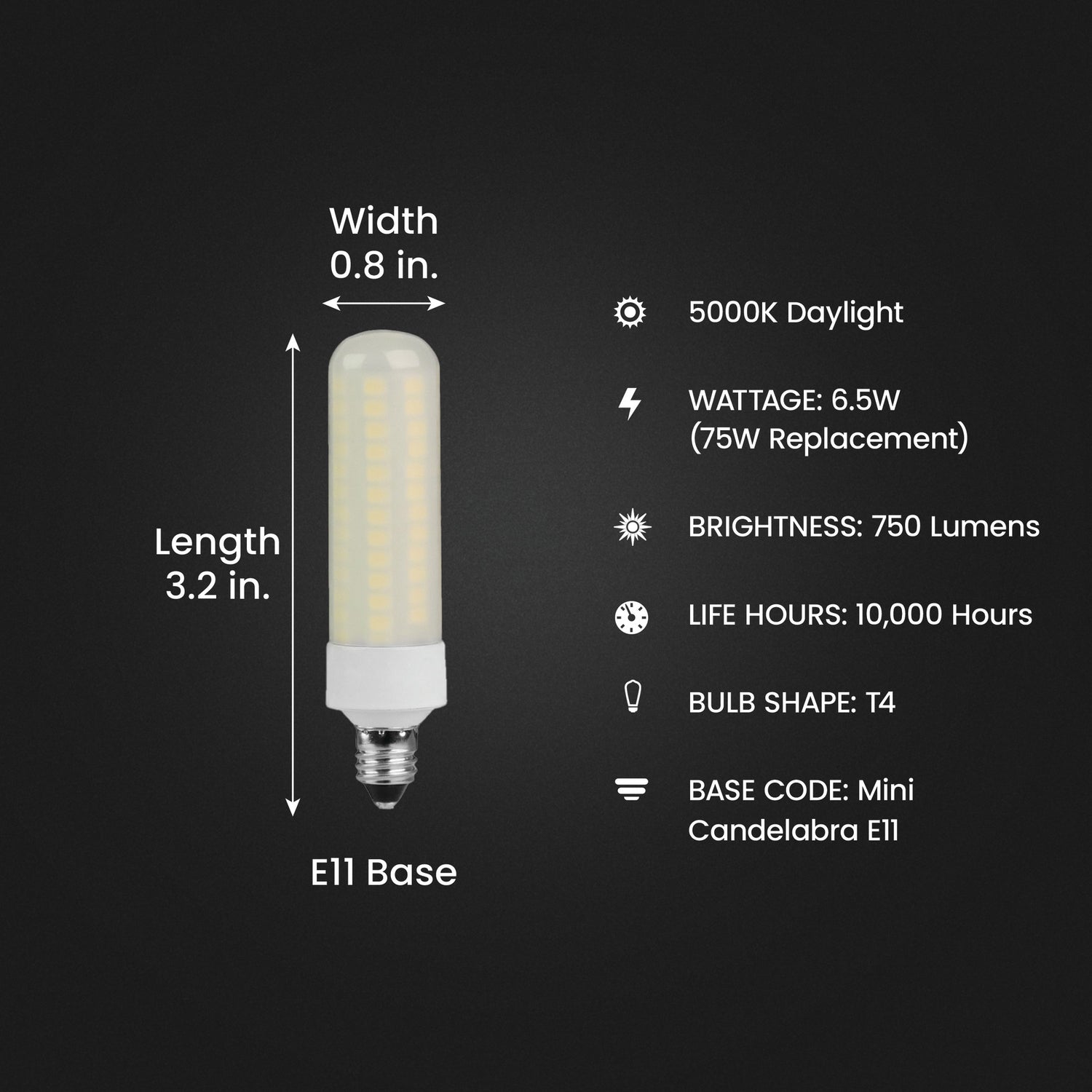 75 W Replacement Daylight T4 Special Use LED Light Bulb