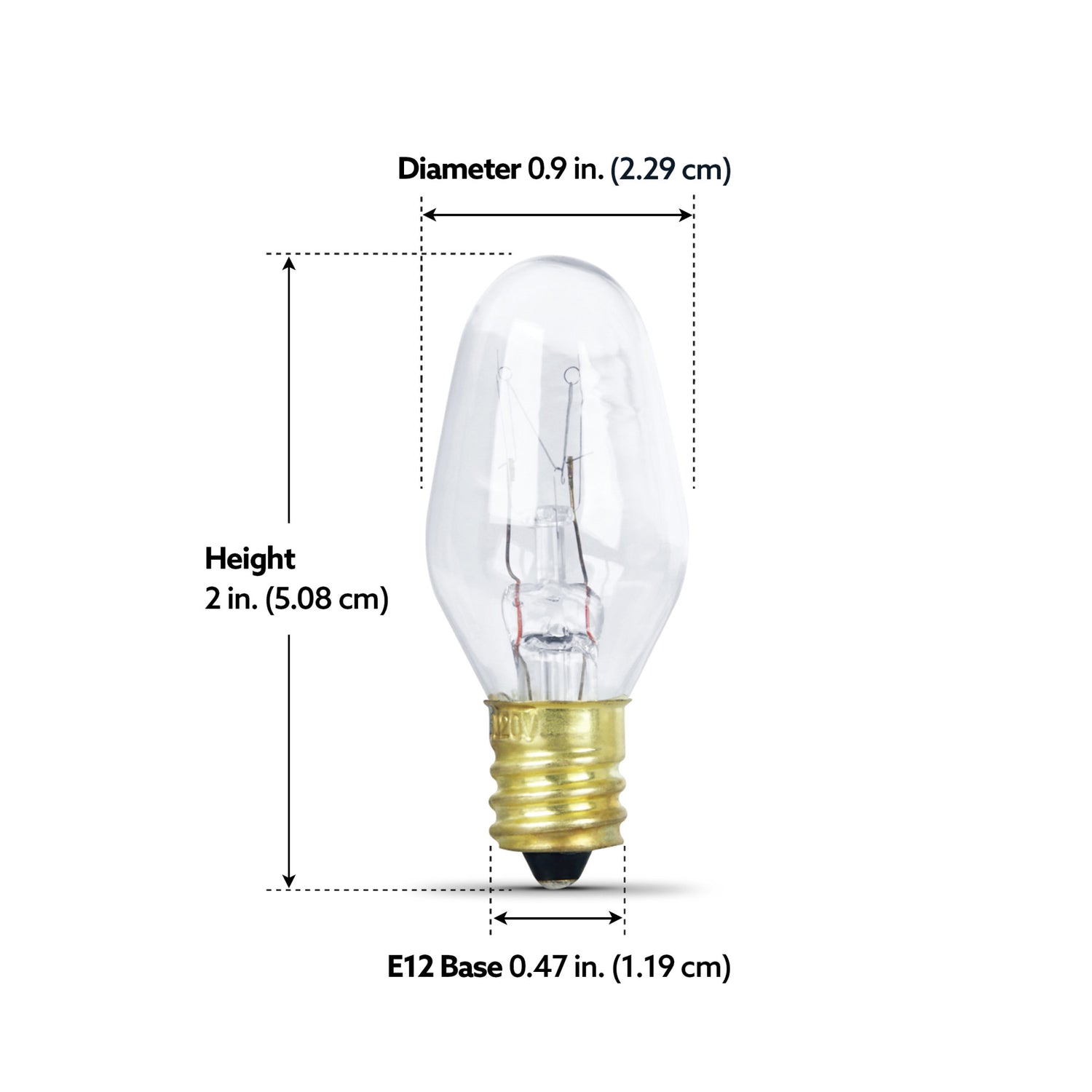 7W Soft White (2700K) E12 Base C7 Dimmable Clear Incandescent Night Light (4-Pack)
