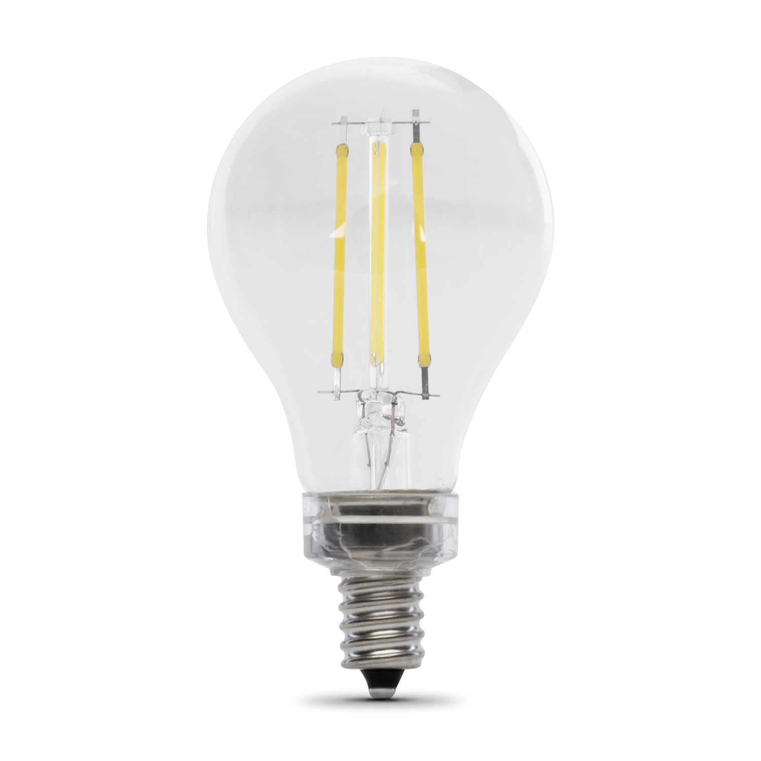 40W Replacement A15 Candelabra Base Dimmable Soft White Glass Filament (2-Pack)