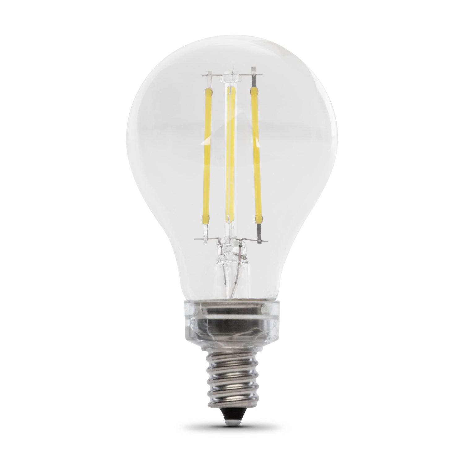 4.5W (40W Replacement) Daylight (5000K) E12 Candelabra Base A15 Dimmable Glass Filament LED (2-Pack)