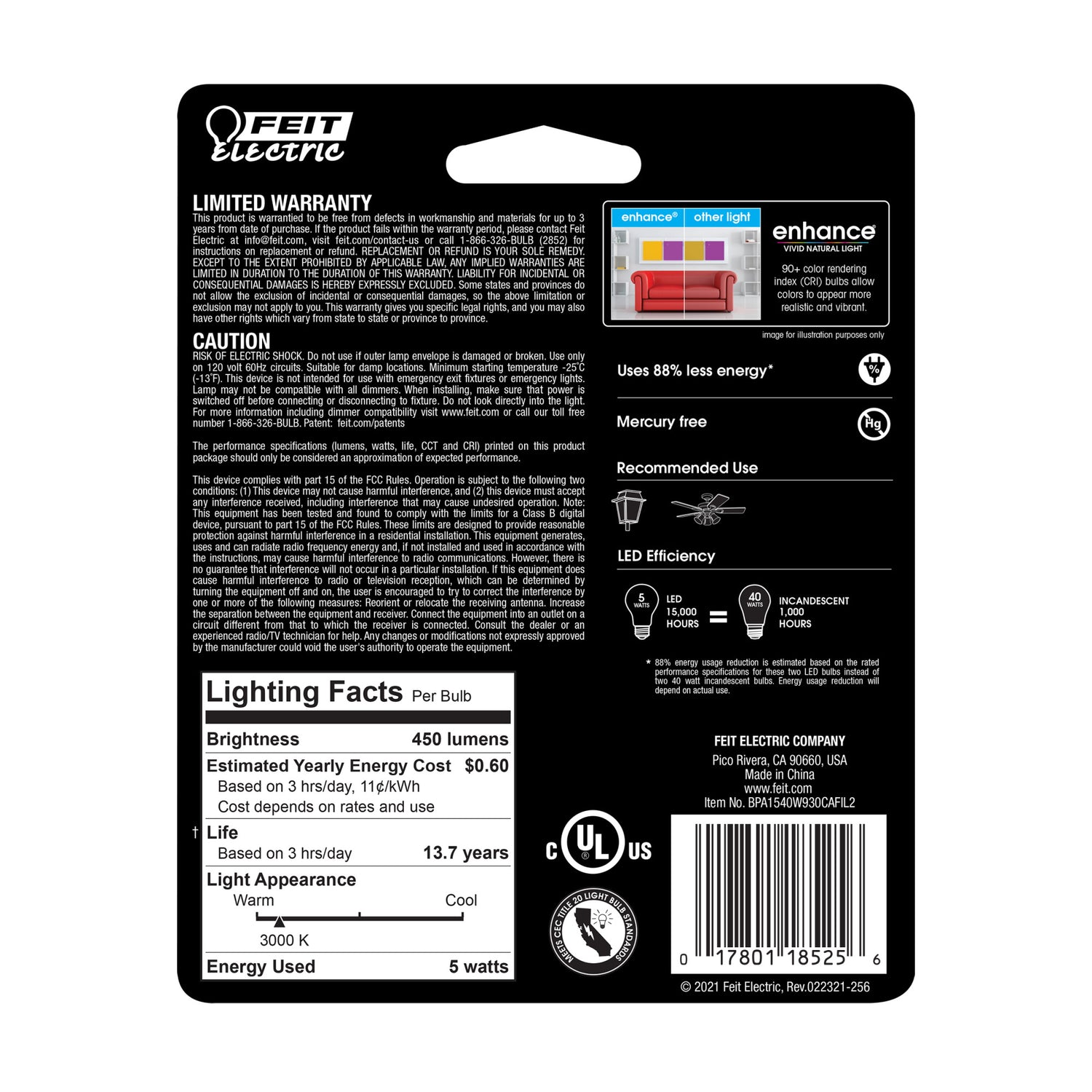 40W Replacement A15 Bright White Frost Filament LED