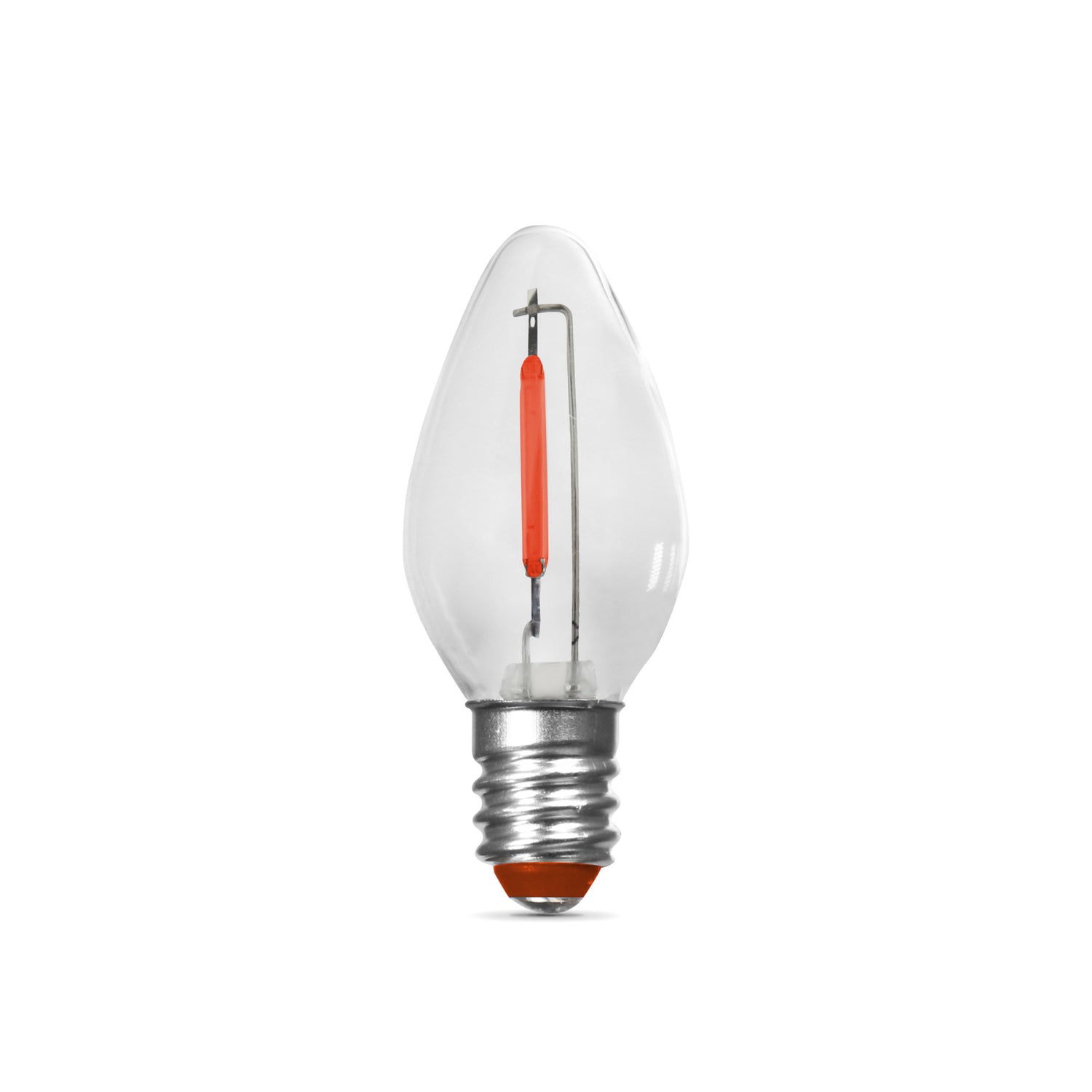 Red C7 Holiday & Party LED Light Bulb (2-Pack)