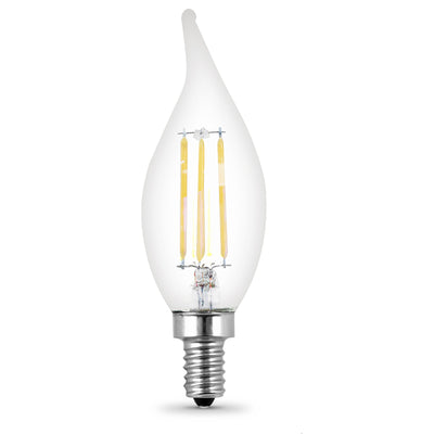 5.5W (60W Replacement) Soft White (2700K) E12 Base BA10 Flame Tip Filament LED Bulb (4-Pack)