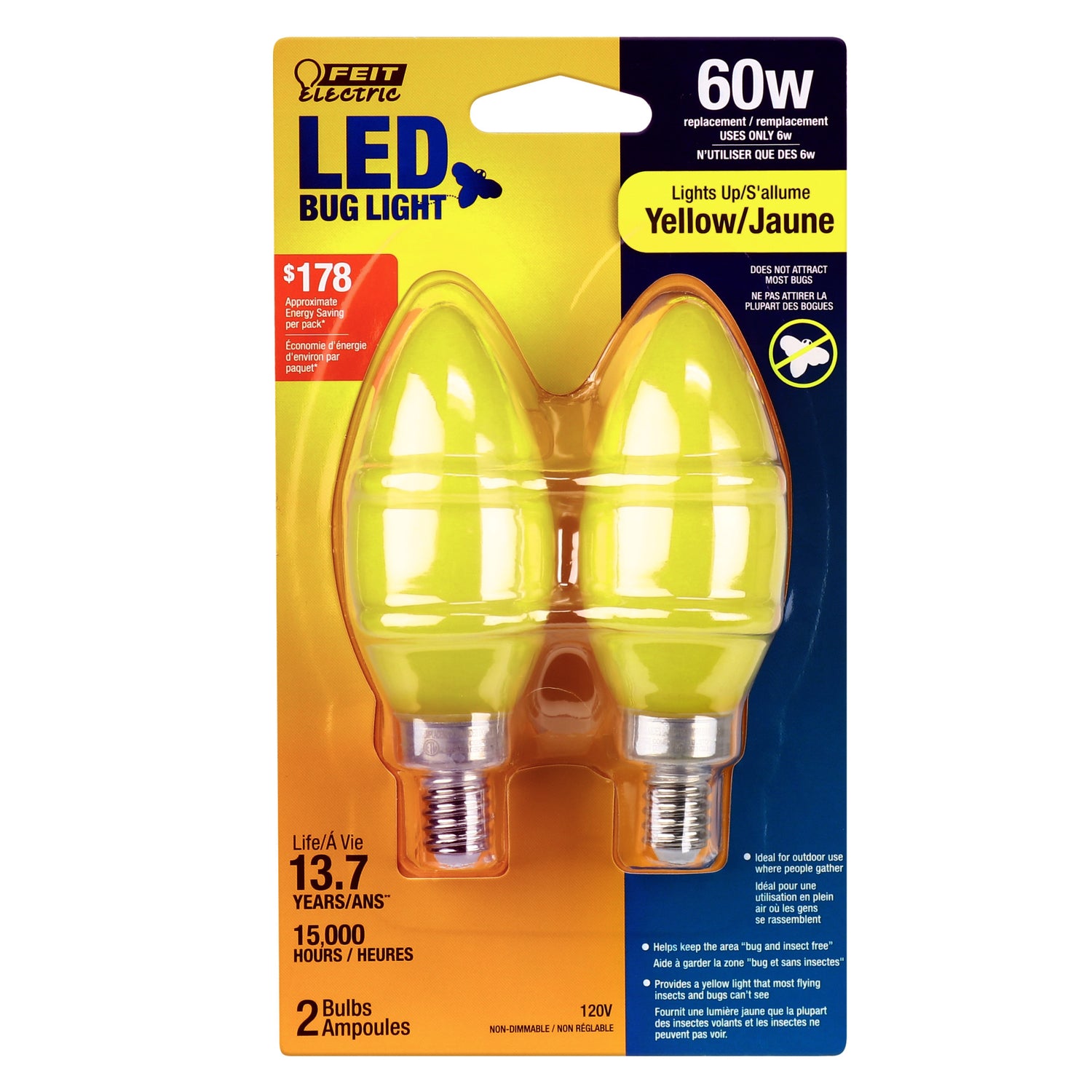 LED Chandelier Yellow Bug Light (2-Pack)
