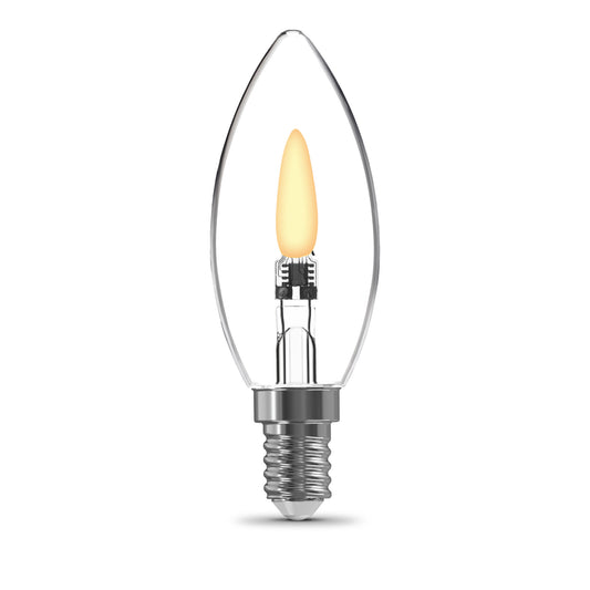 Flicker Flame LED B10 Candle Bulb E12 Base with E26 Adapters (2-Pack)
