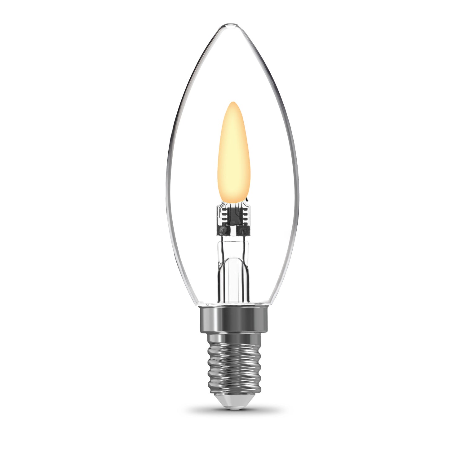 Flicker Flame LED B10 Candle Bulb E12 Base with E26 Adapters (2-Pack)