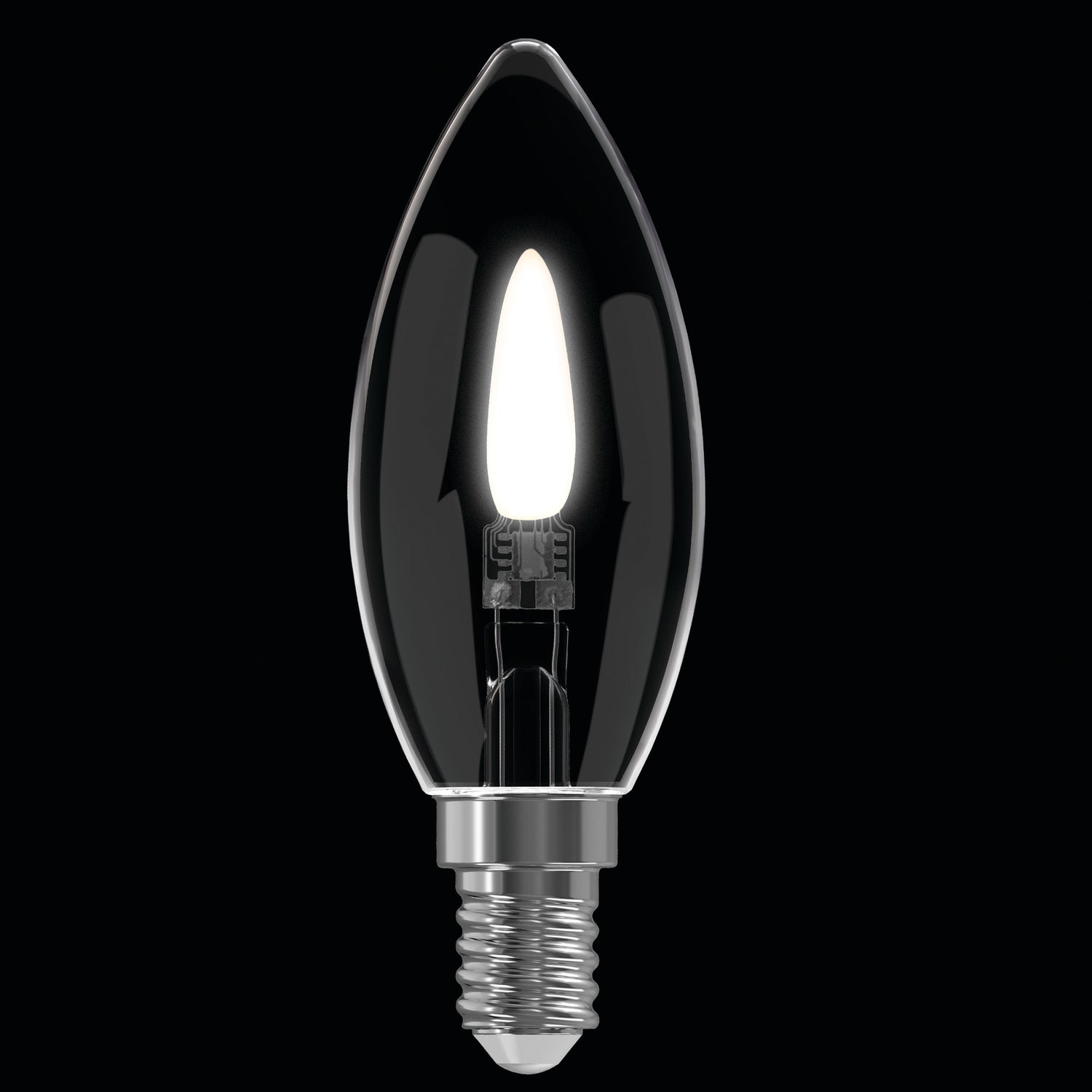 Flicker Flame LED B10 Candle Bulb E12 Base with E26 Adapters (2-Pack)