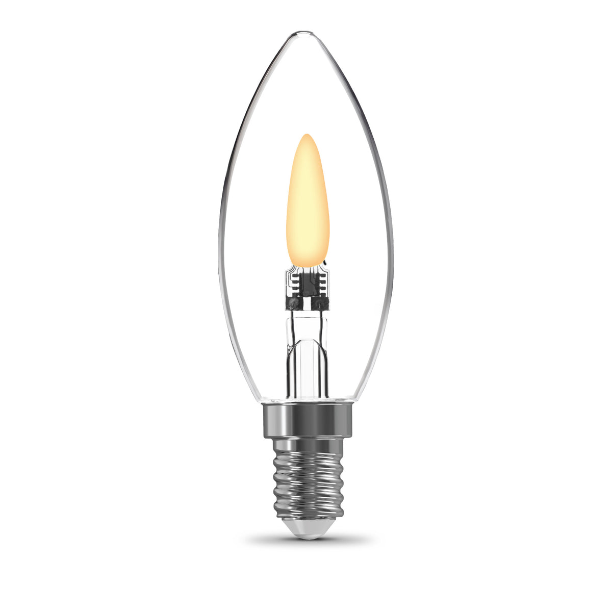 Flicker Flame LED B10 Candle Bulb E12 Base (2-Pack)
