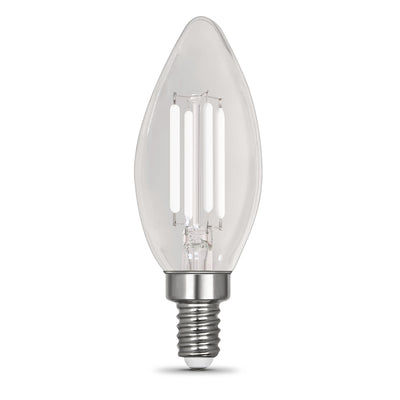10W (100W Equivalent) Soft White (2700K) B10 Shape (E12 Base) Torpedo Tip Exposed White Filament Light Bulb (2-Pack)