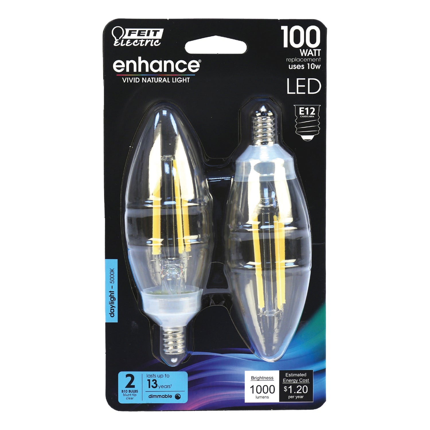 100W Replacement Blunt Tip Daylight Filament LED (2-Pack)