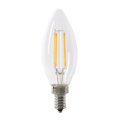 40W Replacement Clear B10 Dimmable Daylight Decorative LED Filament Enhance (2-Pack)