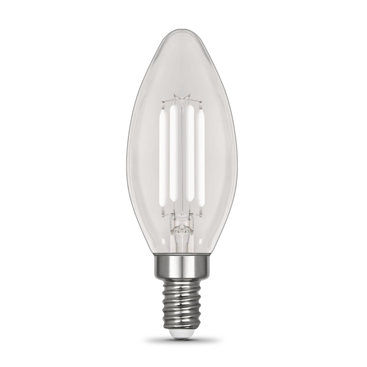5.5W (60W Replacement) Daylight (5000K) Chandelier B10 (E12 Base) Torpedo Tip White Filament Light Bulb (2-Pack)