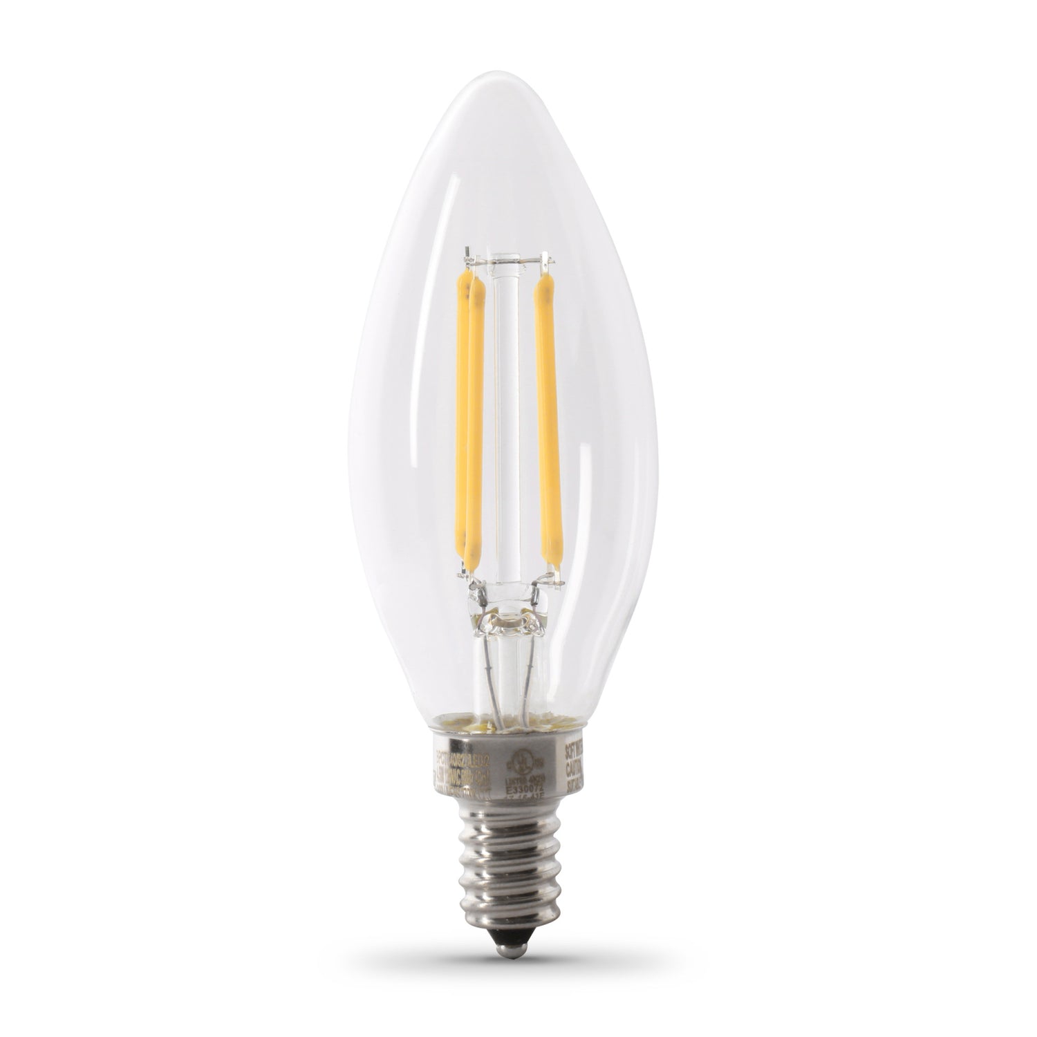 75W Replacement Clear B10 Daylight Decorative LED Filament (2-Pack)