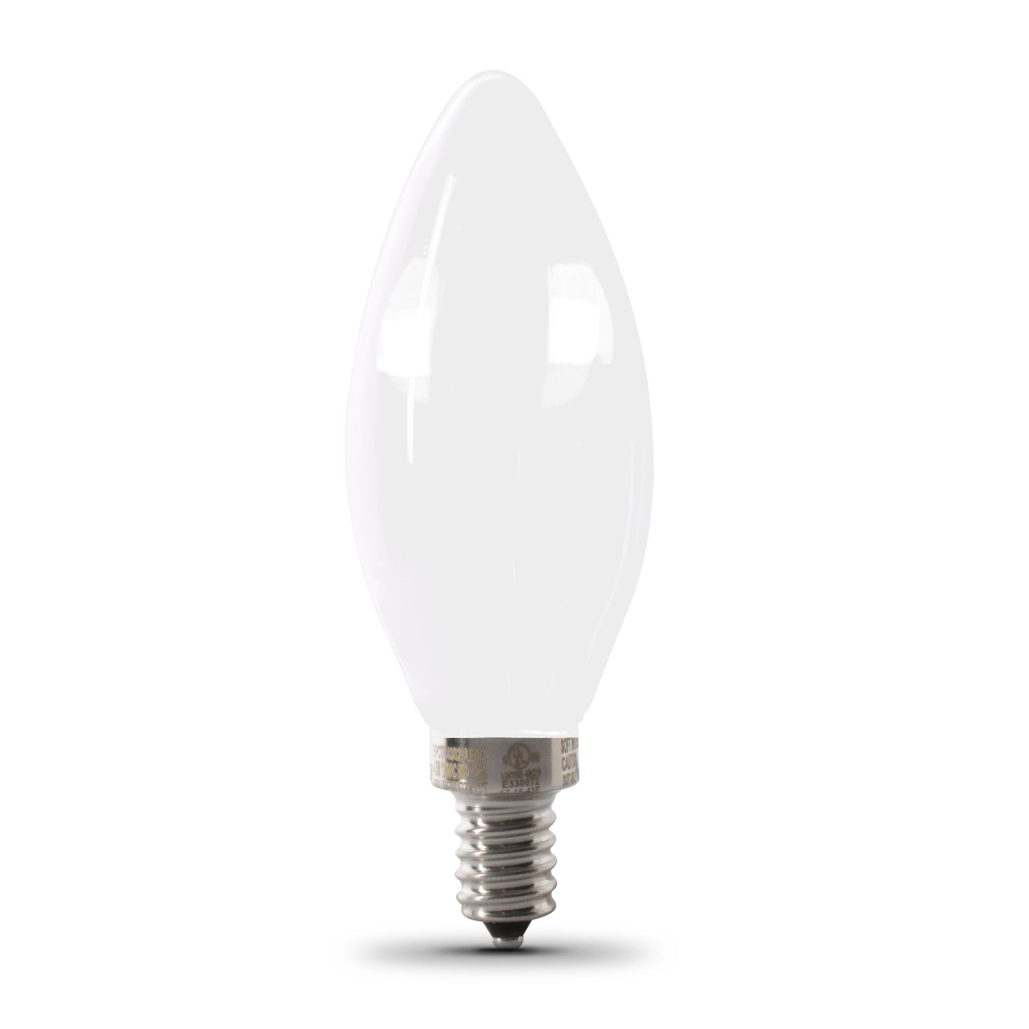5.5W (60W Replacement) Daylight (5000K) E12 Base B10 Dimmable Frost Decorative LED Filament Enhance (2-Pack)