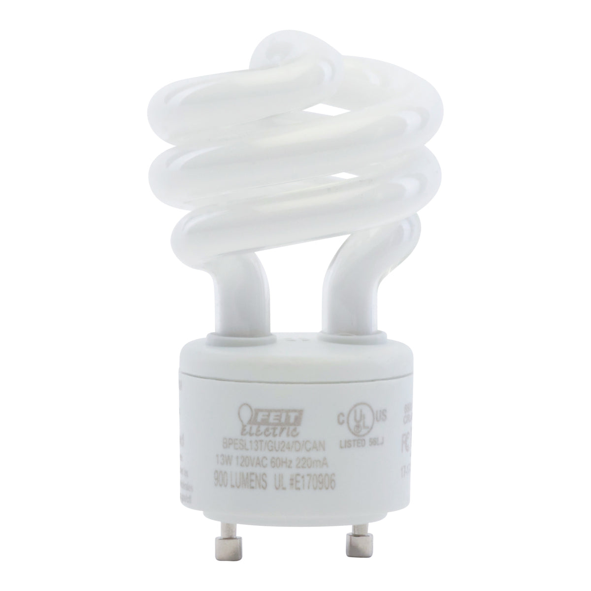 13W (60W Replacement) Daylight (5000K) GU24 Base Dimmable Mini Twist CFL Light Bulb