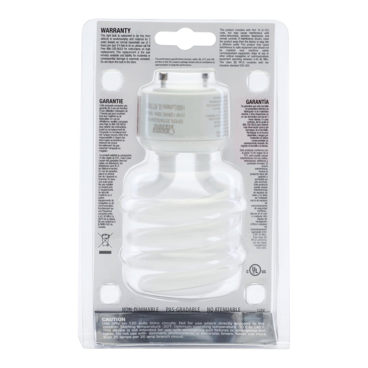 23W (100W Replacement) Cool White (4100K) Twist Non-Dimmable CFL Light Bulb