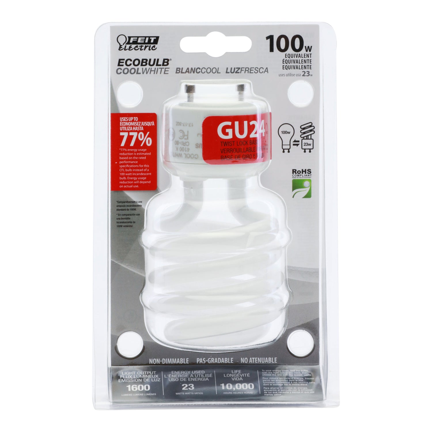 23W (100W Replacement) Cool White (4100K) Twist Non-Dimmable CFL Light Bulb