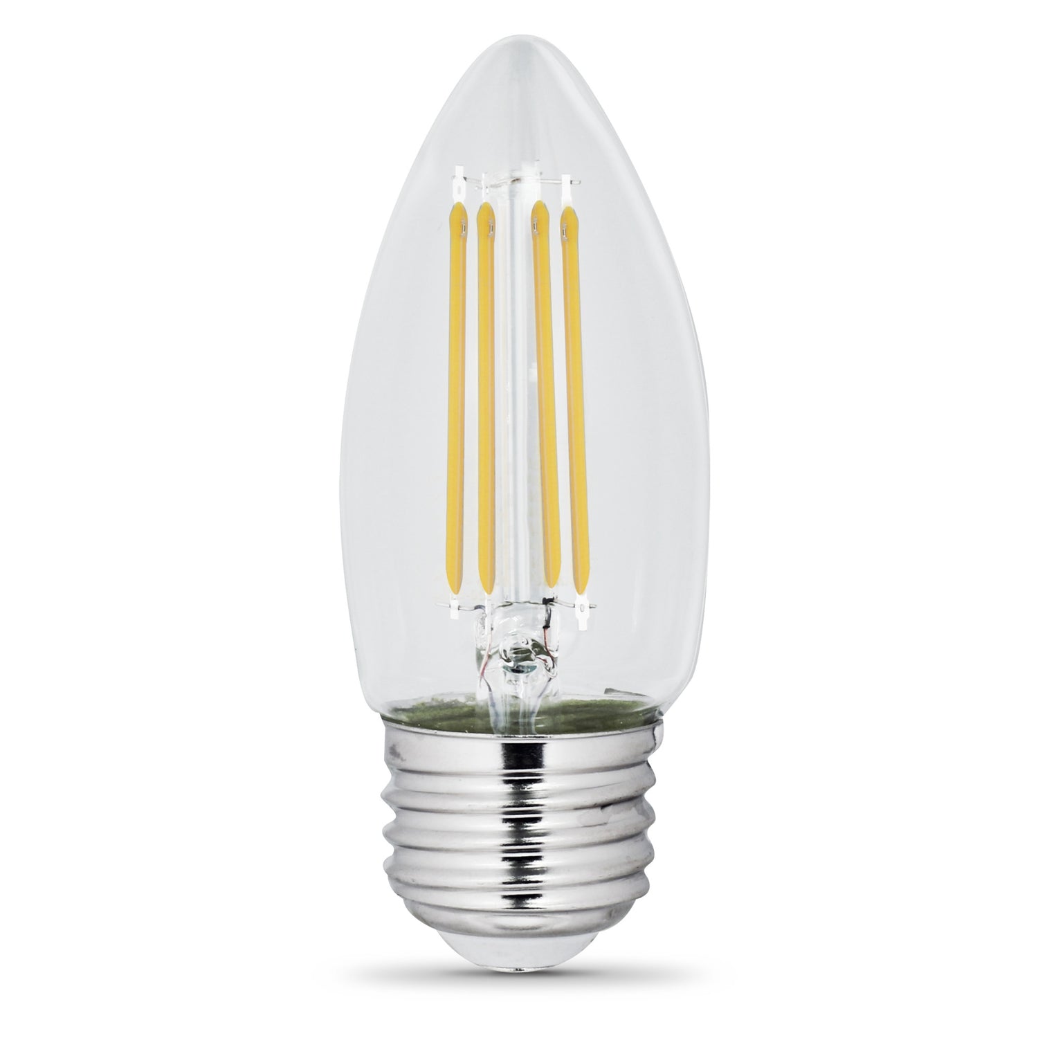 5.5W (60W Replacement) Neutral White (3500K) Clear B10 Torpedo Tip Dimmable LED Enhance Glass Filament Light Bulb (2-Pack)