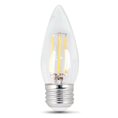5.5W (60W Replacement) Daylight (5000K) E26 Base B10 Dimmable Decorative LED Filament Enhance (2-Pack)