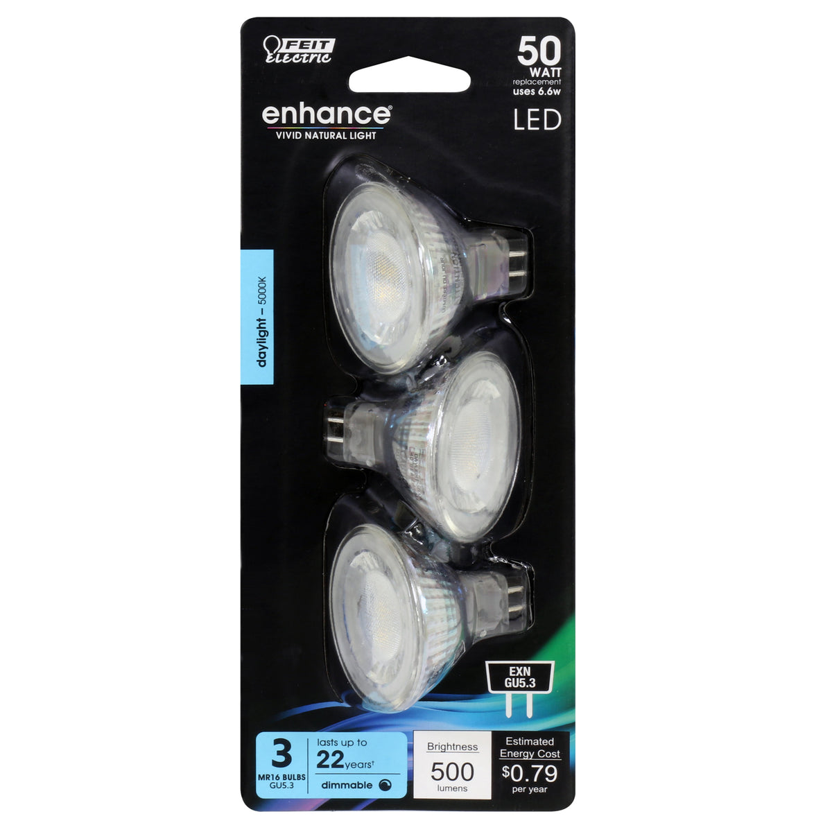 50W Replacement MR16 Daylight Reflector LED (3-Pack)