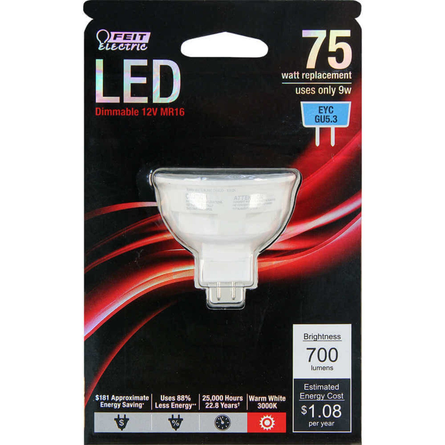 75 W Replacement Warm White MR16 Dimmable Reflector LED Light Bulb