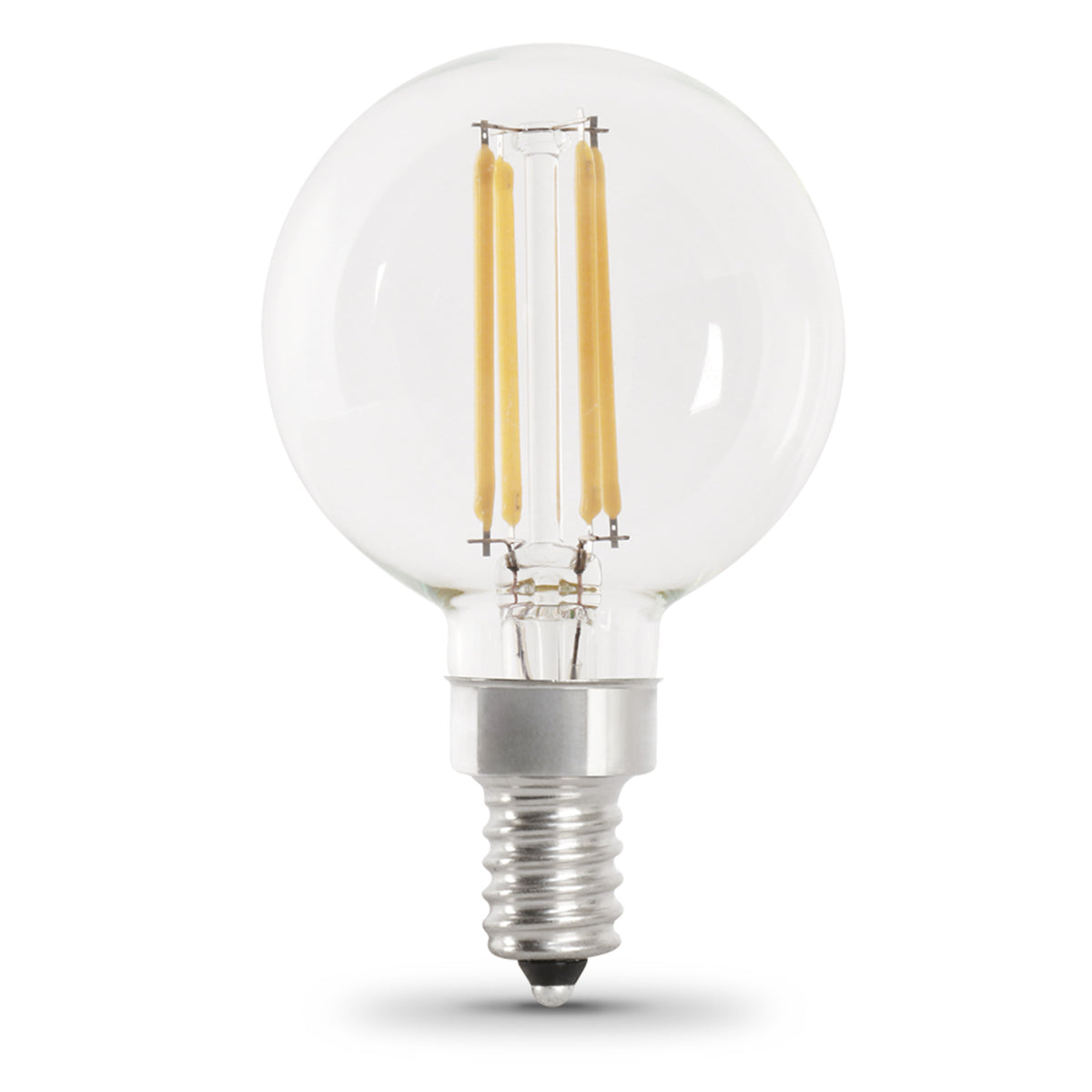 3.8W (40W Replacement) Bright White (3000K) G16 1/2 (E12 Base) Filament LED Bulb (2-Pack)
