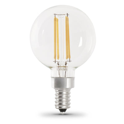3.8W (40W Replacement) Bright White (3000K) G16 1/2 (E12 Base) Filament LED Bulb (2-Pack)
