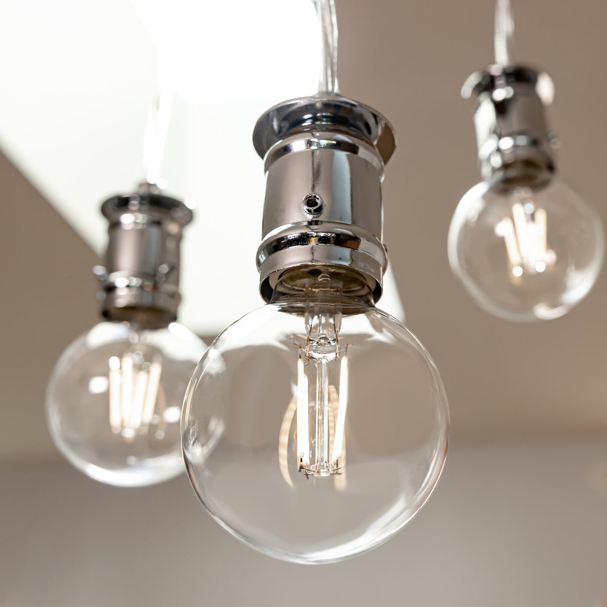 5.5W (60W Equivalent) Soft White (2700K) G16 1/2 Globe Shape (E12 Base) Exposed White Filament LED Bulb (2-Pack)