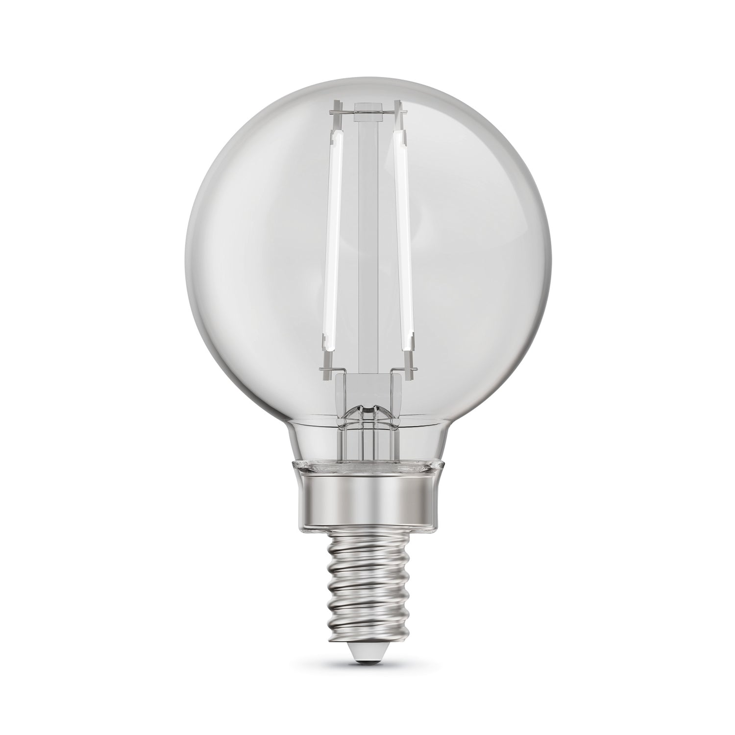 5.5W (60W Replacement) Daylight (5000K) G16 1/2 Globe Shape (E12 Base) Exposed White Filament LED Bulb (2-Pack)
