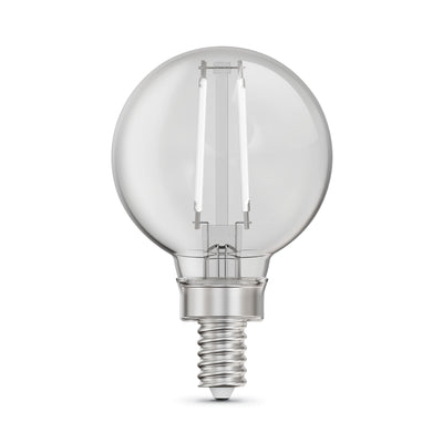 5.5W (60W Replacement) Daylight (5000K) G16 1/2 Globe Shape (E12 Base) Exposed White Filament LED Bulb (2-Pack)