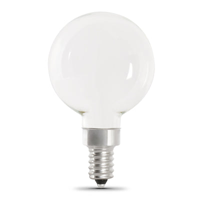 5.5W (60W Replacement) Bright White (3000K) G16 1/2 (E12 Base) Frost Filament LED Bulb (2-Pack)
